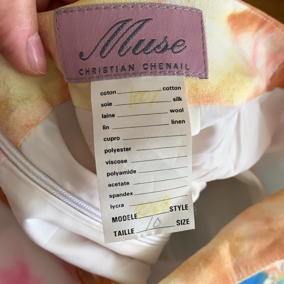 Christian chenail 100% silk maxi asymmetric abstract y2k fairy whimsical skirt - Picture 8 of 9